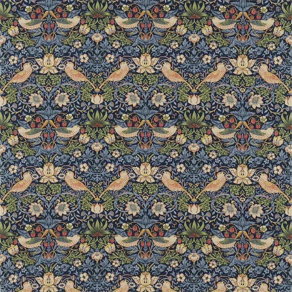 Indigo/Mineral - Strawberry Thief By Morris & Co || In Stitches Soft Furnishings Indigo/Mineral - Strawberry Thief By Morris & Co || In Stitches Soft Furnishings