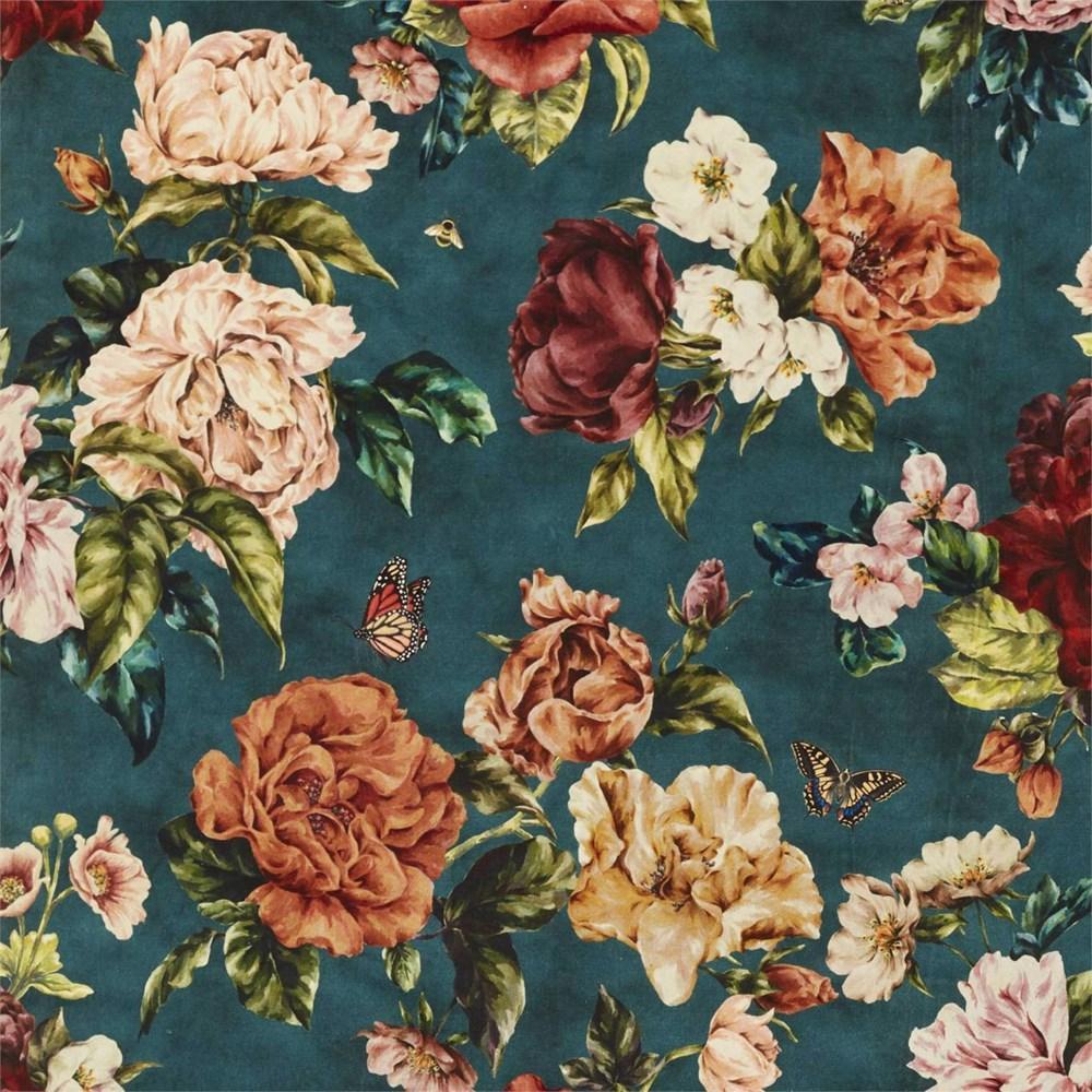 Newby Green - Summer Peony Velvet By Sanderson || In Stitches Soft Furnishings Newby Green - Summer Peony Velvet By Sanderson || In Stitches Soft Furnishings