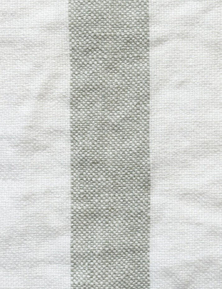 Thyme/Ecru - Hampton Stripe By Raffles Textiles || In Stitches Soft Furnishings