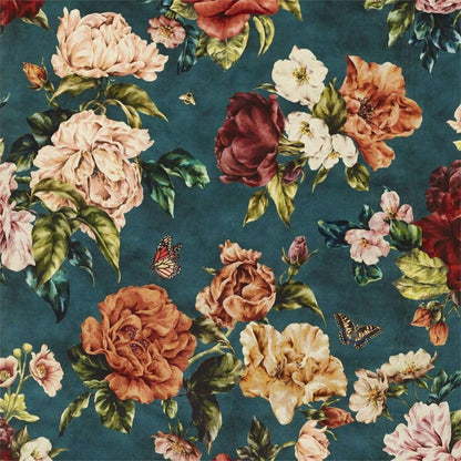 Newby Green - Summer Peony Velvet By Sanderson || In Stitches Soft Furnishings